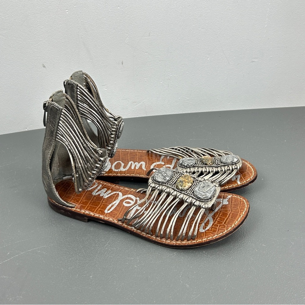 Sam Edelman Metallic Fringe Sandals
